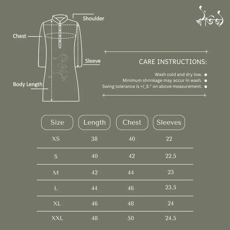Panjabi Size Chart